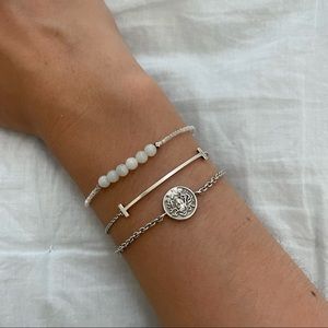 Crystal and Silver Artisan Beaded Bracelet | Green Aventurine for Wealth